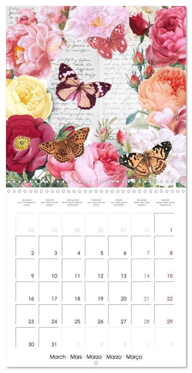 Produktbild: The Magical Roses Collages with roses from Pierre Joseph Redout&eacute; (Wall Calendar 2026 12 &times; 12 Inch) CALVENDO 12 Month Wall Calendar