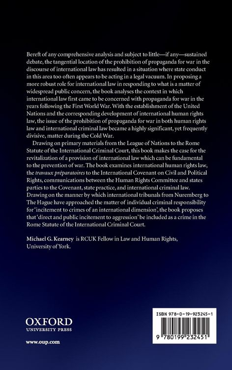 Produktbild: Prohibition of Propaganda for War in International Law