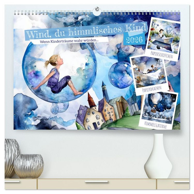 Produktbild: Wind, du himmlisches Kind (hochwertiger Premium Wandkalender 2026 DIN A2 quer), Kunstdruck in Hochglanz