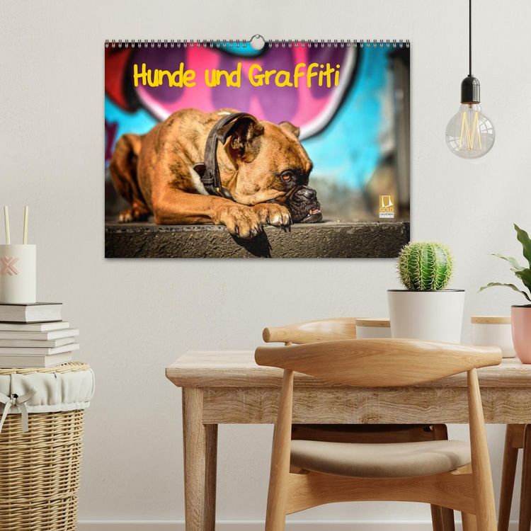 Produktbild: Hunde und Graffiti (Wandkalender 2026 DIN A3 quer), CALVENDO Monatskalender