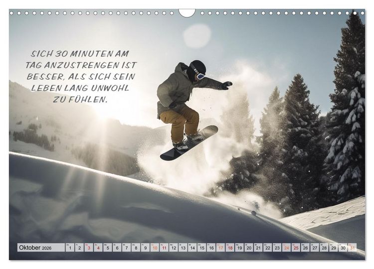 Produktbild: Motivation und Ski (Wandkalender 2026 DIN A3 quer), CALVENDO Monatskalender