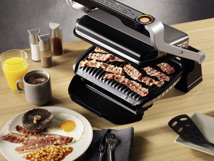 Produktbild: Tefal Optigrill+ Elektro Kontaktgrill Automatische Temperaturanpassung Edelstahl (geb&uuml;rstet), Schwarz