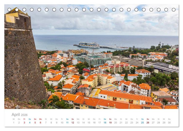 Produktbild: Funchal - Madeiras stolze Hauptstadt (Tischkalender 2026 DIN A5 quer), CALVENDO Monatskalender