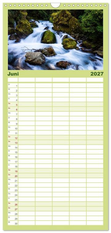 Produktbild: Familienplaner 2027 - Der S&uuml;den Neuseelands: Berge, Seen und traumhafte K&uuml;sten mit 5 Spalten (Wandkalender, 21 x 45 cm) CALVENDO