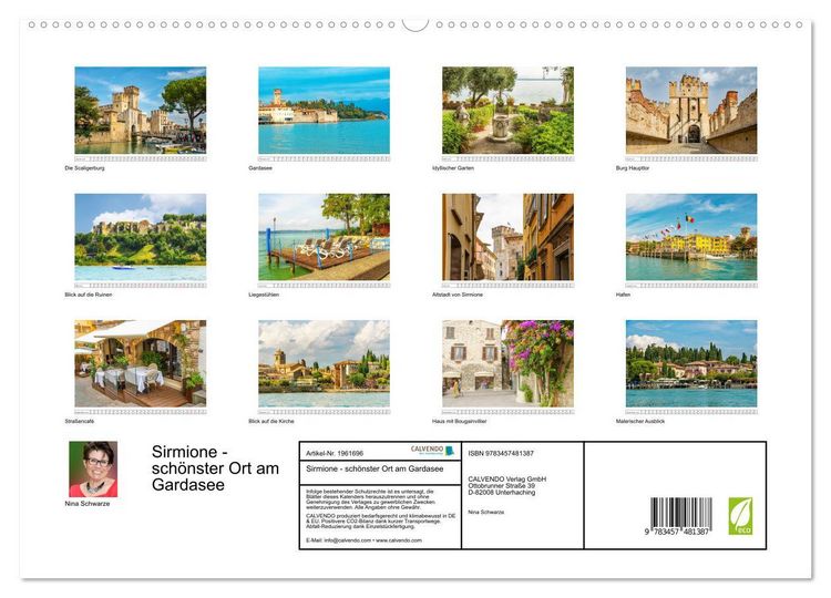 Produktbild: Sirmione - sch&ouml;nster Ort am Gardasee (hochwertiger Premium Wandkalender 2026 DIN A2 quer), Kunstdruck in Hochglanz