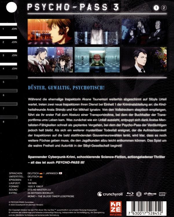 Produktbild: Psycho-Pass - 3. Staffel - Box 1 - Limited Edition mit Sammelbox