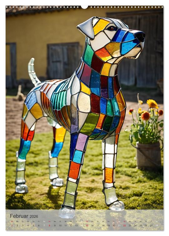 Produktbild: Tiere aus Glas - Hunde (hochwertiger Premium Wandkalender 2026 DIN A2 hoch), Kunstdruck in Hochglanz