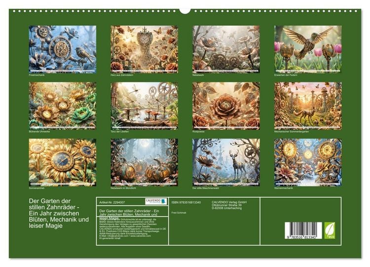 Produktbild: Der Garten der stillen Zahnr&auml;der - Ein Jahr zwischen Bl&uuml;ten, Mechanik und leiser Magie (hochwertiger Premium Wandkalender 2027 DIN A2 quer), Kunstdruck in Hochglanz