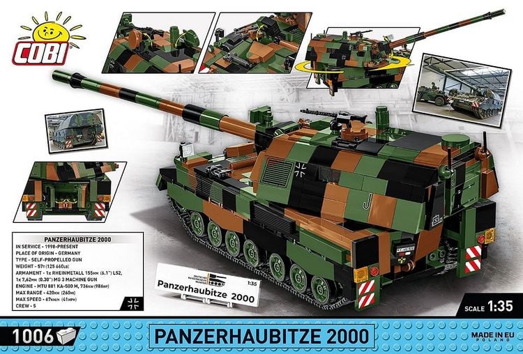 Produktbild: COBI Armed Forces 2628 - Panzerhaubitze 2000, 1002 Klemmbausteine