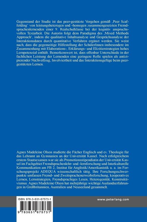 Produktbild: Peer-gest&uuml;tztes fremdsprachiges Lesen und Leistungsheterogenit&auml;t