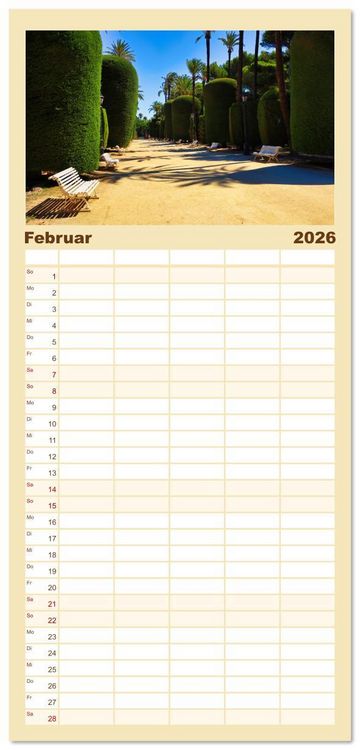 Produktbild: Familienplaner 2026 - C&aacute;diz Sp&uuml;re die frische Meeresbrise mit 5 Spalten (Wandkalender, 21 x 45 cm) CALVENDO