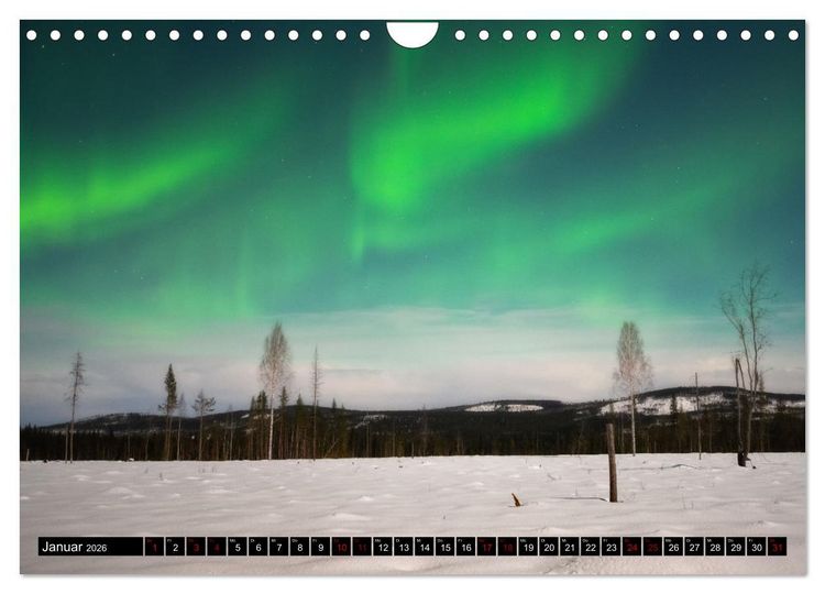 Produktbild: AURORA BOREALIS tanzt (Wandkalender 2026 DIN A4 quer), CALVENDO Monatskalender