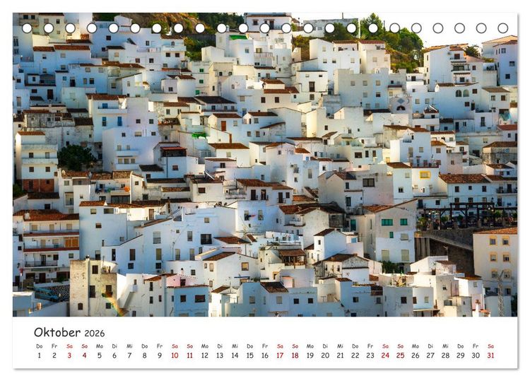 Produktbild: Andalusien - Wei&szlig;e D&ouml;rfer und wilde Natur (Tischkalender 2026 DIN A5 quer), CALVENDO Monatskalender
