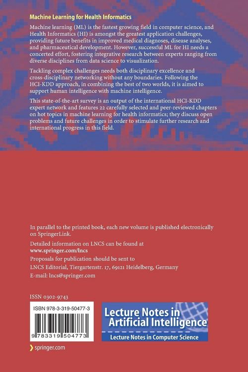 Produktbild: Machine Learning for Health Informatics
