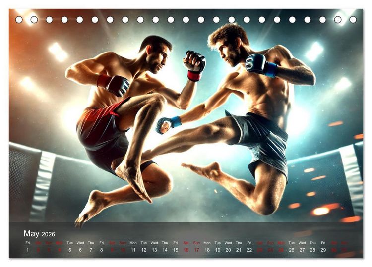 Produktbild: MMA UK - The ultimate fight (Desk Calendar 2026 DIN A5 landscape), CALVENDO 12 Month DeskCalendar
