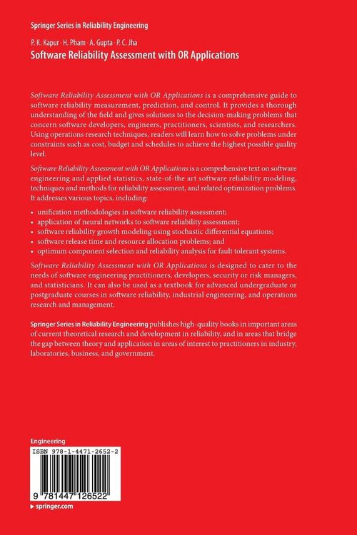 Produktbild: Software Reliability Assessment with OR Applications
