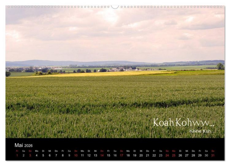 Produktbild: Die Wetterau mit Mundart-Statements (hochwertiger Premium Wandkalender 2026 DIN A2 quer), Kunstdruck in Hochglanz