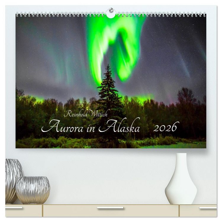 Produktbild: Aurora in Alaska (hochwertiger Premium Wandkalender 2026 DIN A2 quer), Kunstdruck in Hochglanz