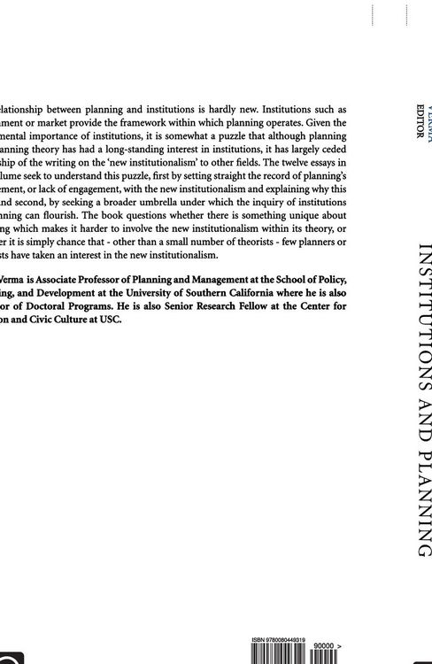 Produktbild: Institutions and Planning