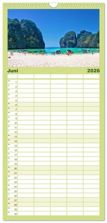 Produktbild: Familienplaner 2026 - Zauberhaftes Thailand mit 5 Spalten (Wandkalender, 21 x 45 cm) CALVENDO