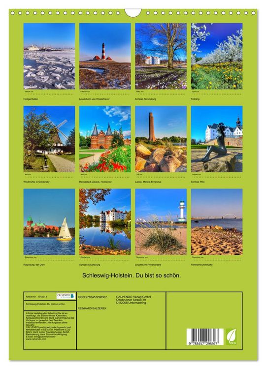 Produktbild: Schleswig-Holstein. Du bist so sch&ouml;n. (Wandkalender 2026 DIN A3 hoch), CALVENDO Monatskalender