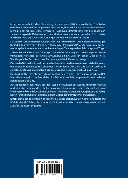 Produktbild: Handbuch Bremstechnik von Eisenbahnfahrzeugen