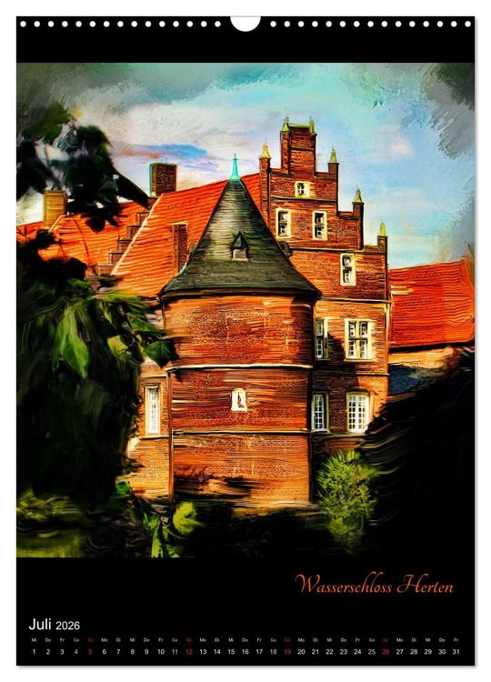 Produktbild: Herten - Digital gemalt (Wandkalender 2026 DIN A3 hoch), CALVENDO Monatskalender