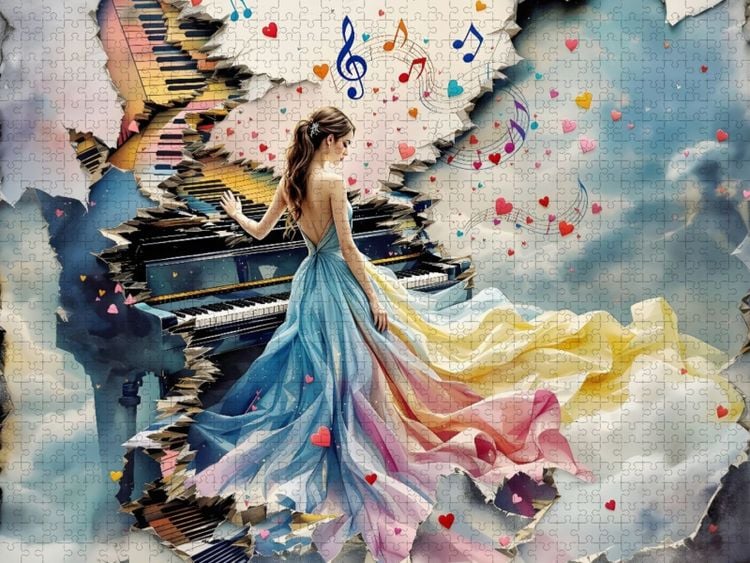 Produktbild: CALVENDO Puzzle Notenspiel | 1000 Teile Lege-Gr&ouml;&szlig;e 64x48cm Foto-Puzzle f&uuml;r gl&uuml;ckliche Stunden