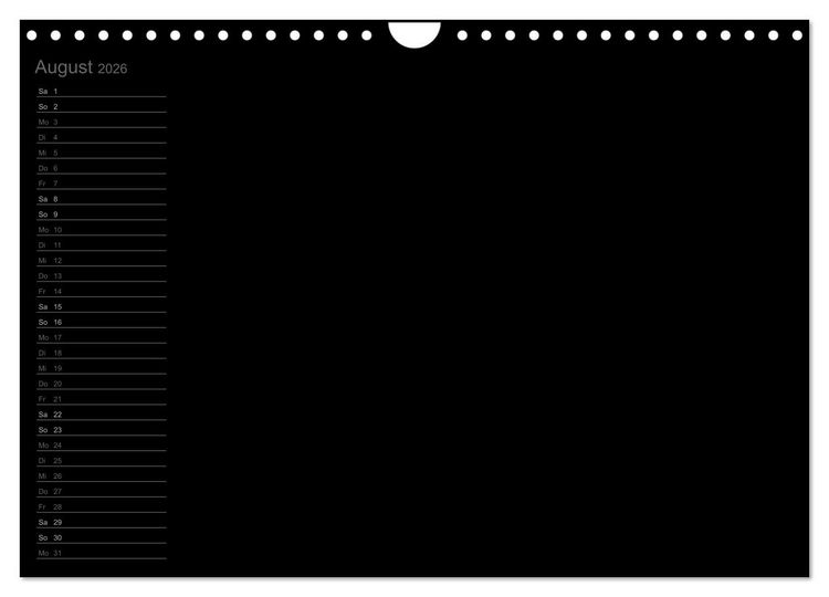 Produktbild: Bastel-Geburtstagskalender schwarz / Geburtstagskalender (Wandkalender 2026 DIN A4 quer), CALVENDO Monatskalender