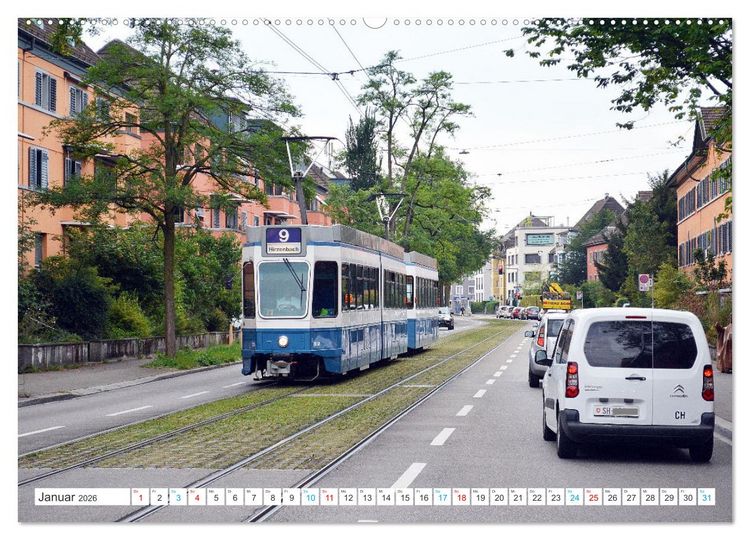 Produktbild: Die Z&uuml;rcher Tram (Wandkalender 2026 DIN A2 quer), CALVENDO Monatskalender