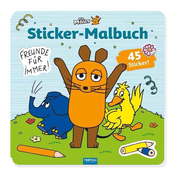 Produktbild: Tr&ouml;tsch Die Maus Stickermalbuch Malbuch mit Stickern