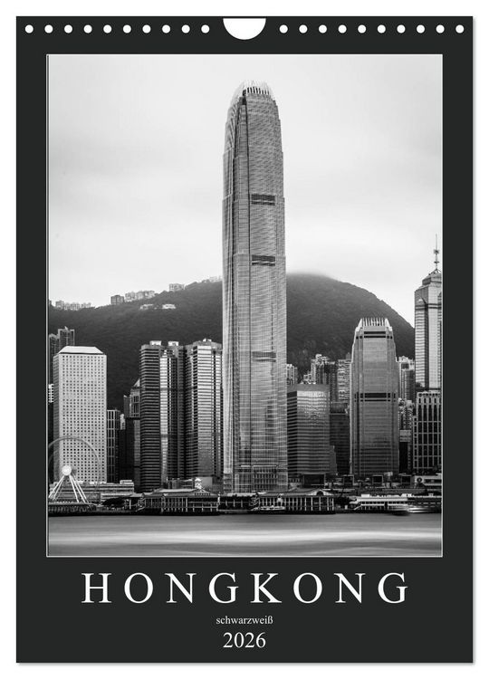 Produktbild: Hongkong schwarzwei&szlig; (Wandkalender 2026 DIN A4 hoch), CALVENDO Monatskalender