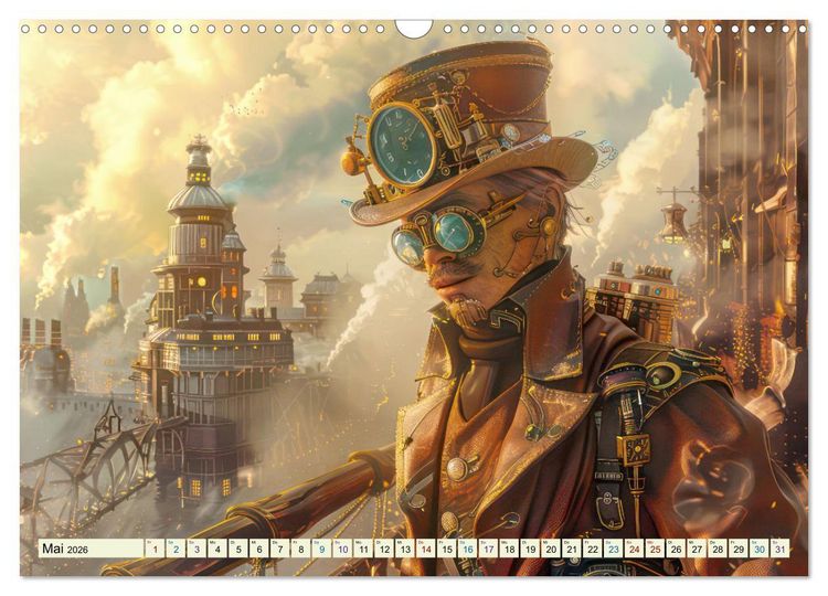 Produktbild: Steampunk - Bl&uuml;tezeit der Mechanik (Wandkalender 2026 DIN A3 quer), CALVENDO Monatskalender