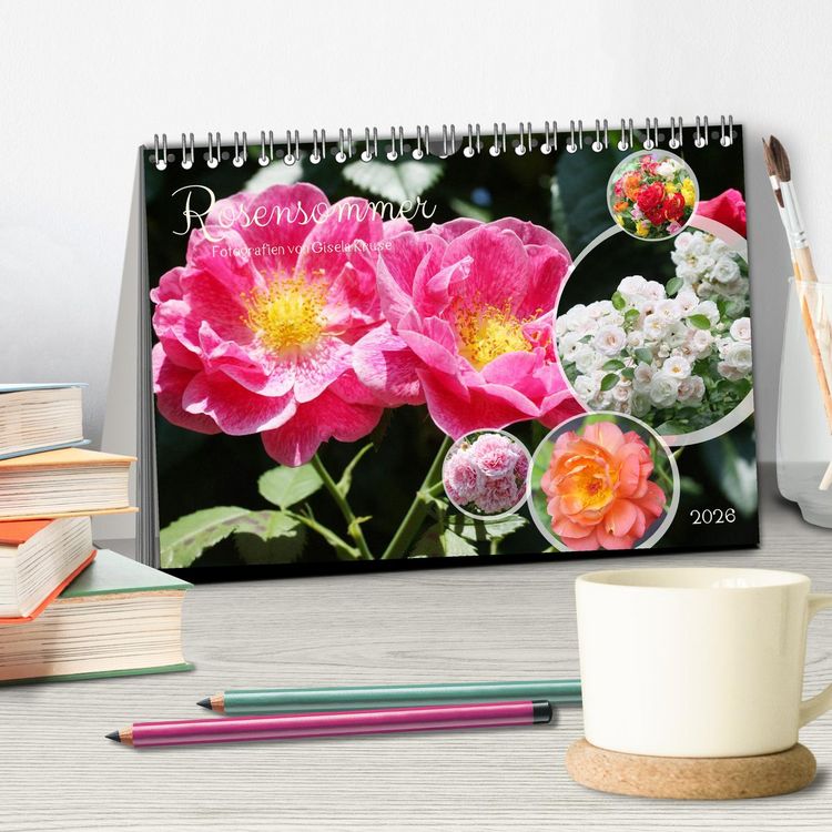 Produktbild: Rosensommer (Tischkalender 2026 DIN A5 quer), CALVENDO Monatskalender