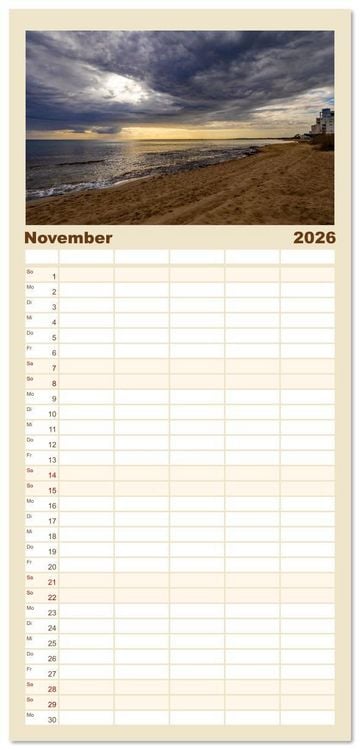 Produktbild: Familienplaner 2026 - Urlaubsparadies in Nordzypern mit 5 Spalten (Wandkalender, 21 x 45 cm) CALVENDO