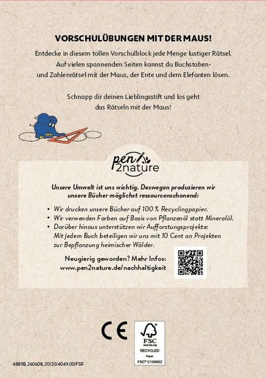 Produktbild: Mein kleiner Maus-Vorschulblock. Vorschul&uuml;bungen f&uuml;r Kinder ab 5 Jahren
