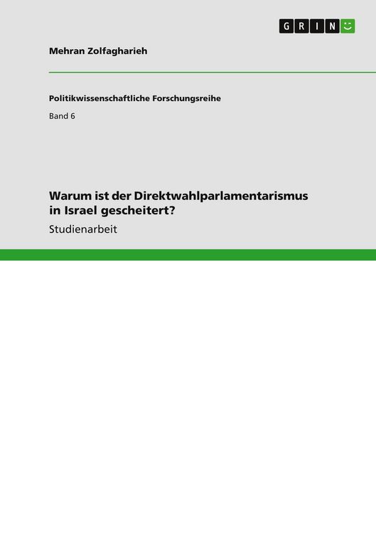 Produktbild: Warum ist der Direktwahlparlamentarismus in Israel gescheitert?