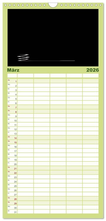 Produktbild: Familienplaner 2026 - Minimalistisch mit 5 Spalten (Wandkalender, 21 x 45 cm) CALVENDO