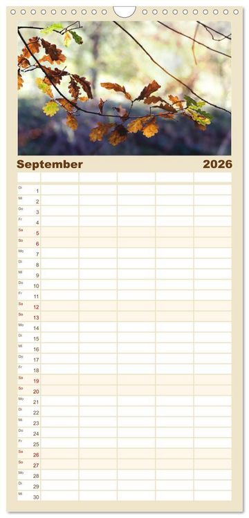 Produktbild: Familienplaner 2026 - Mein Sehnsuchtsort, die Natur mit 5 Spalten (Wandkalender, 21 x 45 cm) CALVENDO