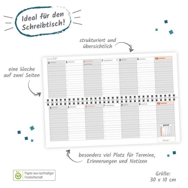 Produktbild: TR&Ouml;TSCH - Schreibtischquerkalender 2 (eine Woche 2 Seiten) 2027