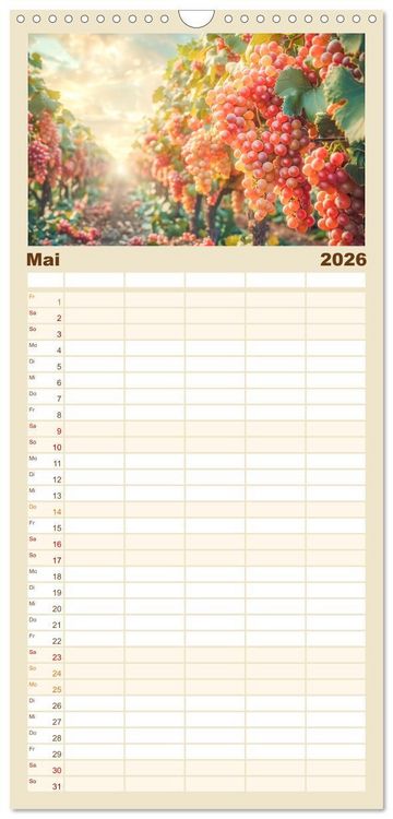 Produktbild: Familienplaner 2026 - Der Weingenie&szlig;er mit 5 Spalten (Wandkalender, 21 x 45 cm) CALVENDO