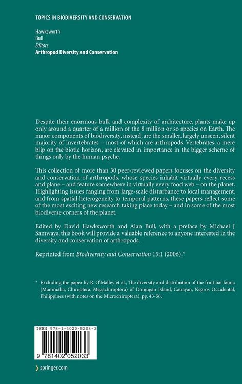 Produktbild: Arthropod Diversity and Conservation