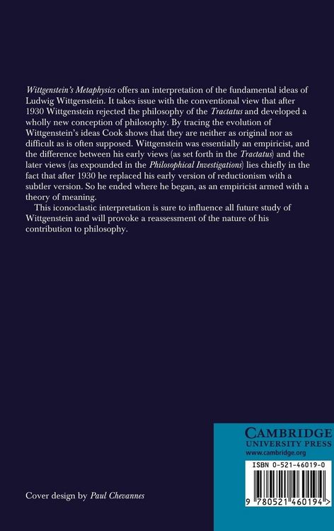 Produktbild: Wittgenstein's Metaphysics