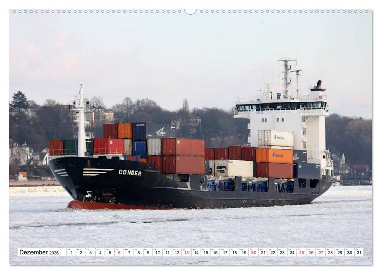 Produktbild: Dicke P&ouml;tte im Hafen und auf gro&szlig;er Fahrt (hochwertiger Premium Wandkalender 2026 DIN A2 quer), Kunstdruck in Hochglanz