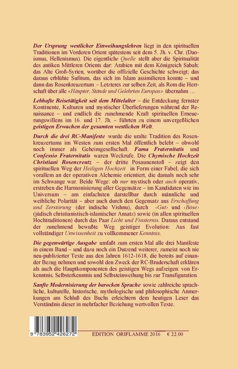 Produktbild: Jubil&auml;ums-Gesamtausgabe 400 Jahre Rosenkreuzer-Manifeste (1614, 1615, 1616)