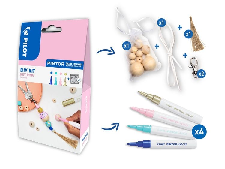 Produktbild: PILOT Kreativmarker PINTOR 2.3 (EF) DIY-Set Schl&uuml;sselanh&auml;nger
