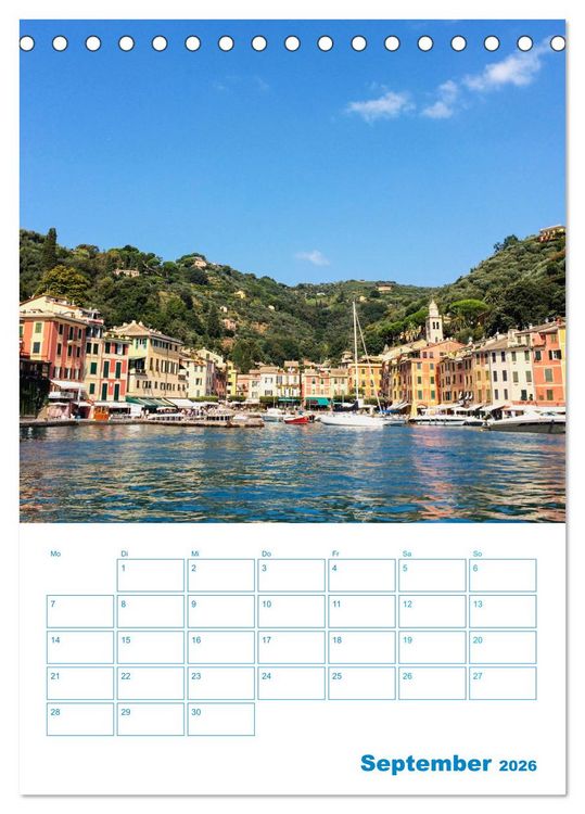 Produktbild: Blauer Ligurien Sommer (Tischkalender 2026 DIN A5 hoch), CALVENDO Monatskalender