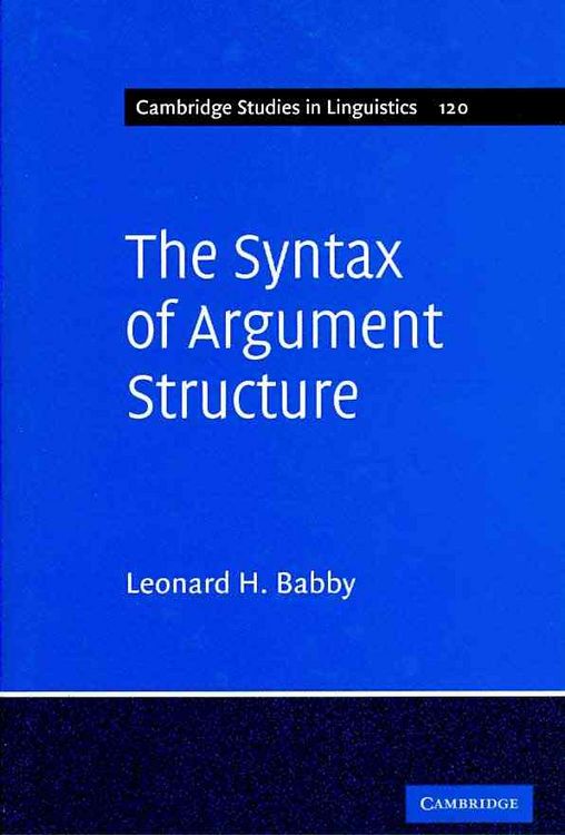 Produktbild: The Syntax of Argument Structure