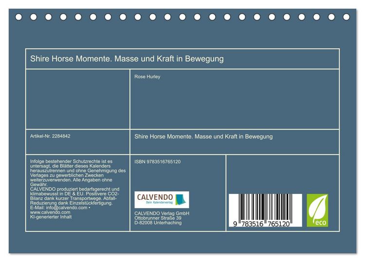Produktbild: Shire Horse Momente. Masse und Kraft in Bewegung (Tischkalender 2027 DIN A5 quer), CALVENDO Monatskalender