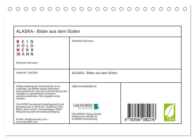 Produktbild: ALASKA - Bilder aus dem S&uuml;den (Tischkalender 2027 DIN A5 quer), CALVENDO Monatskalender